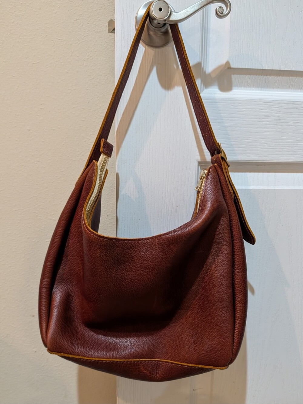 Portland Aspen leather shoulder bag, color Nutmeg, NWOT